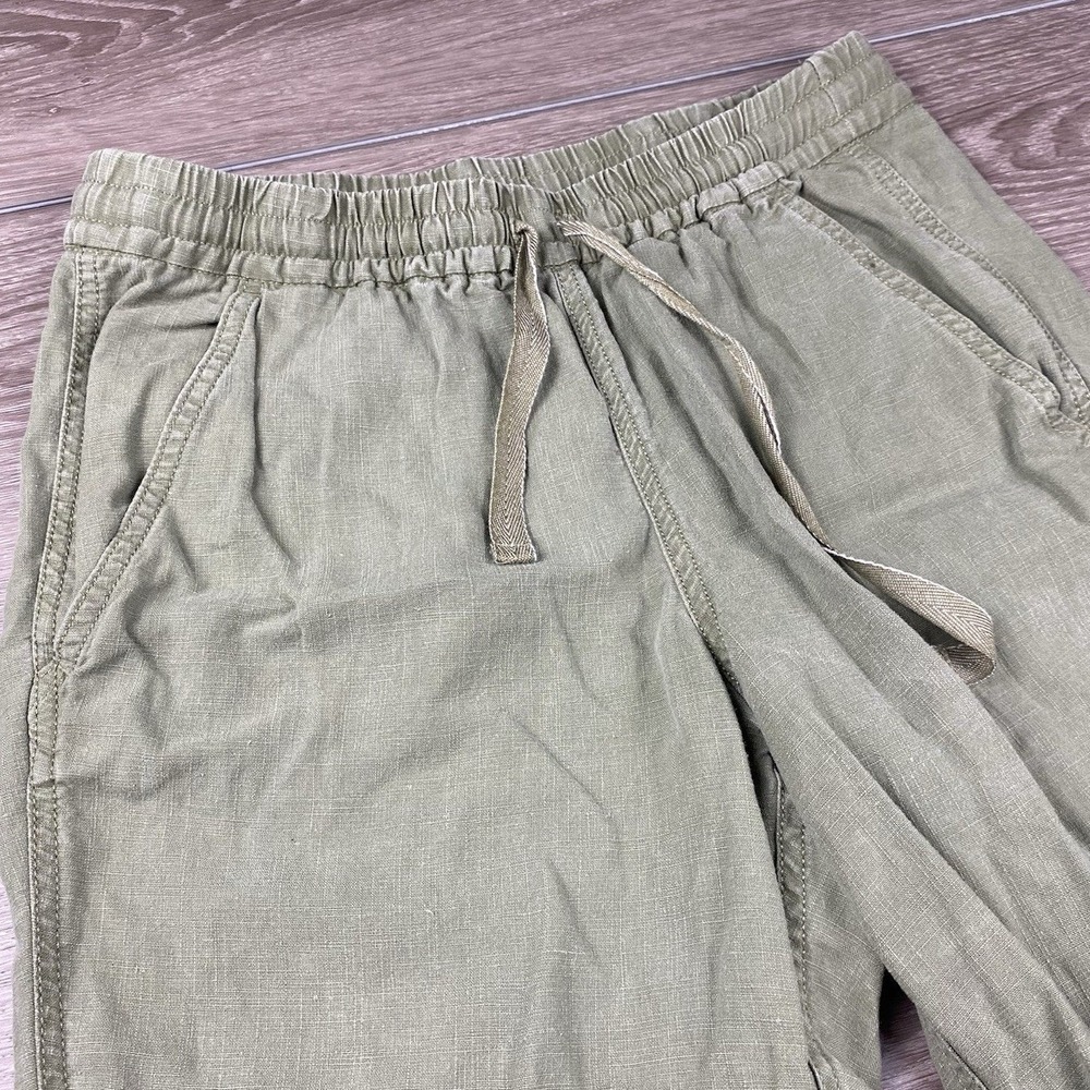J.Crew Women Jogger Pants Linen Lyocell Blend Elastic Waist Green Size 2